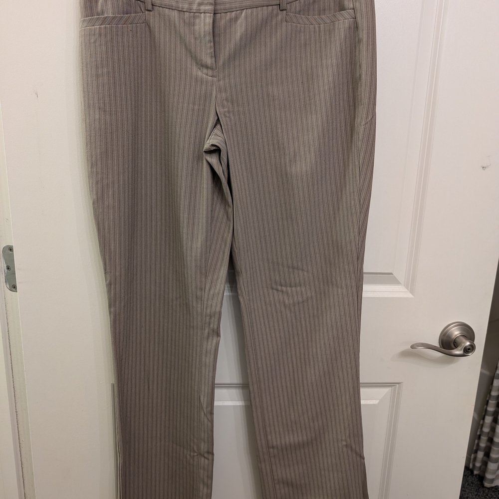 Express Women's Taupe Striped Trousers